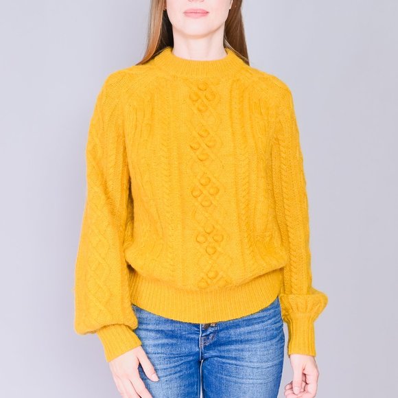DEMYLEE x J. CREW Wool Blend Mustard Knit Sweater - Picture 6 of 6